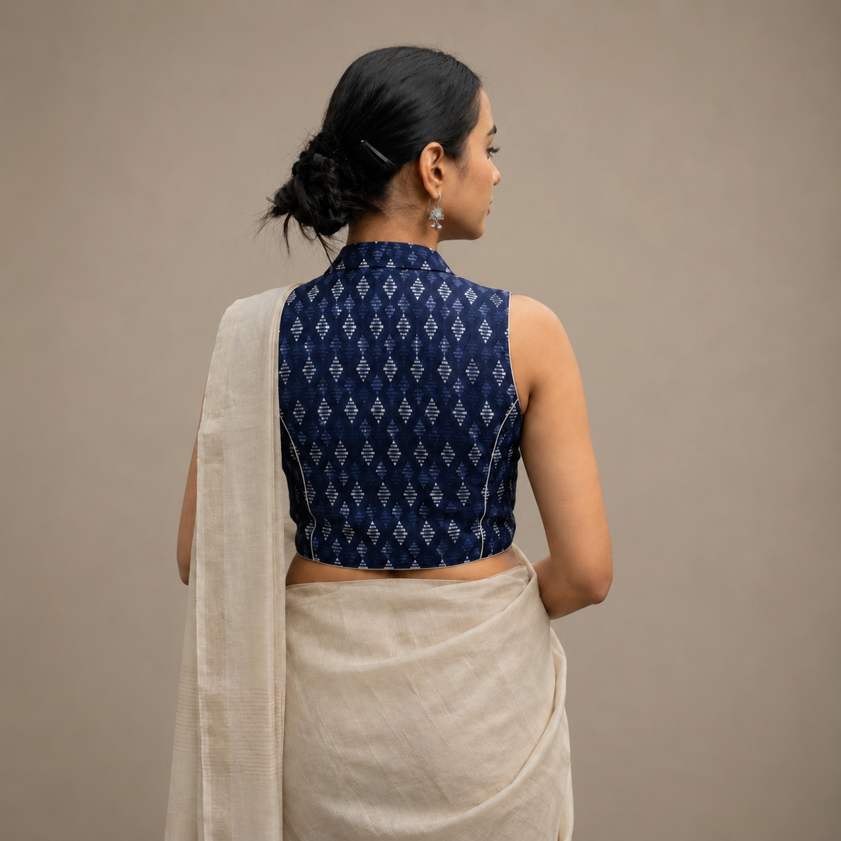 Neelrang Ajrak Blouse