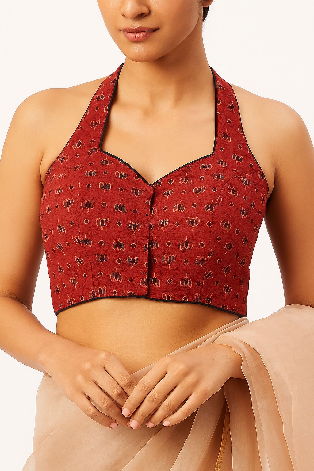 Pure Handcrafted Ajrakh cotton Designer Blouse