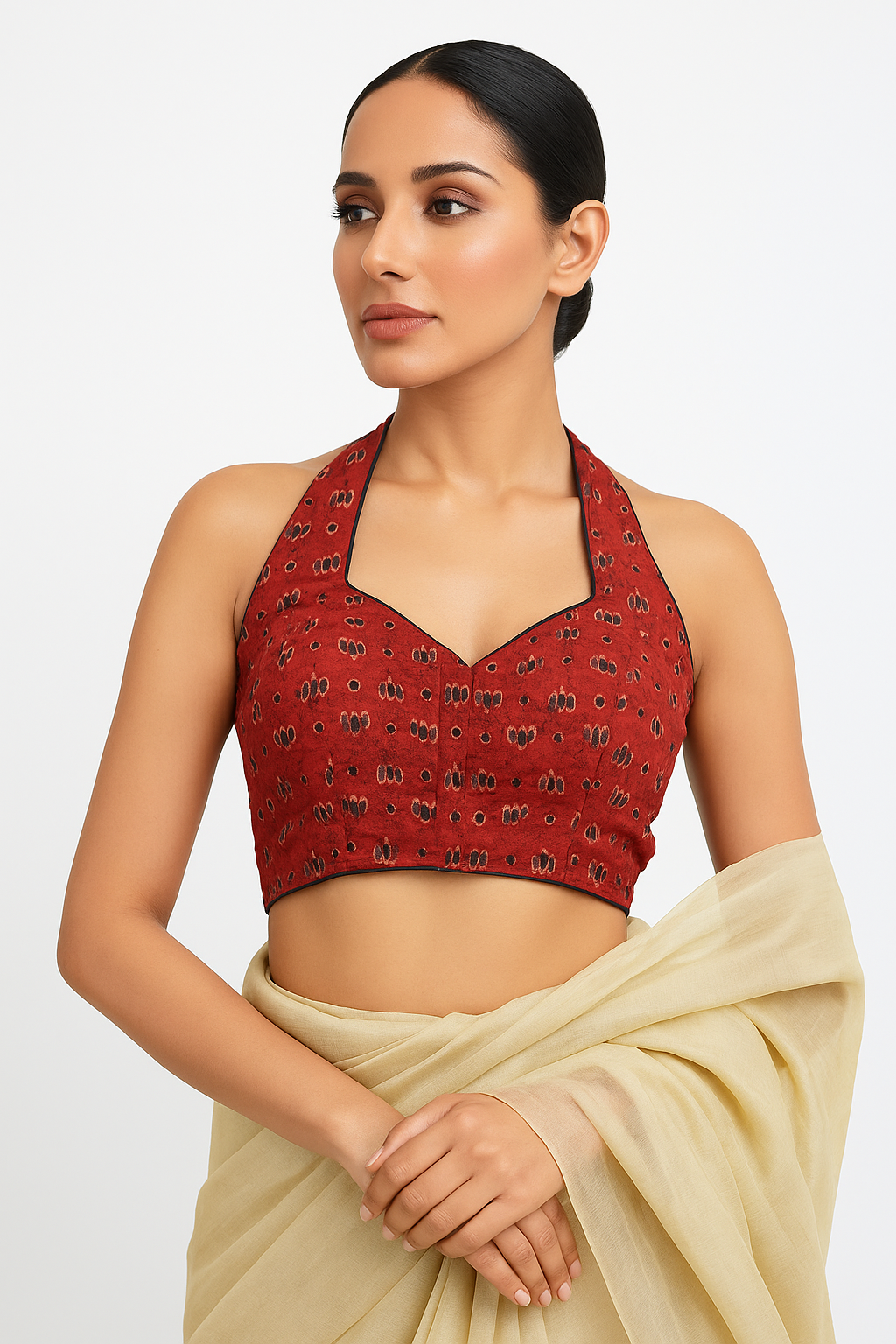 Pure Handcrafted Ajrakh cotton Designer Blouse