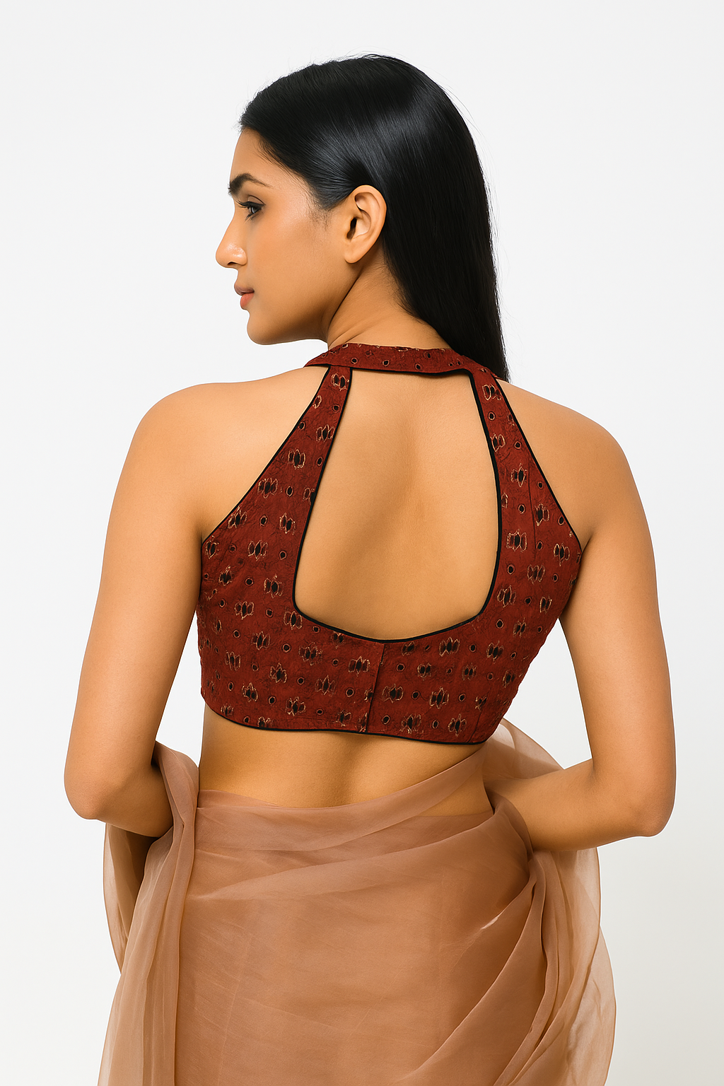 Pure Handcrafted Ajrakh cotton Designer Blouse