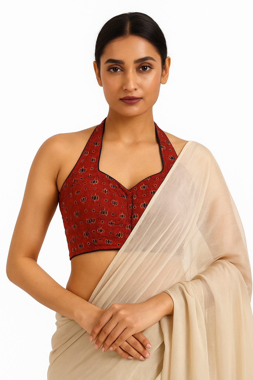 Pure Handcrafted Ajrakh cotton Designer Blouse