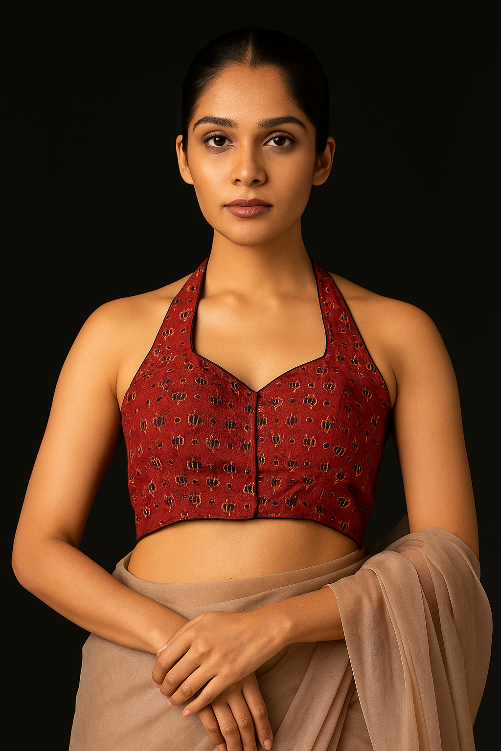 Pure Handcrafted Ajrakh cotton Designer Blouse