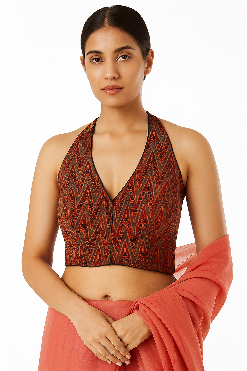 Pure Handcrafted Ajrakh cotton Designer Blouse