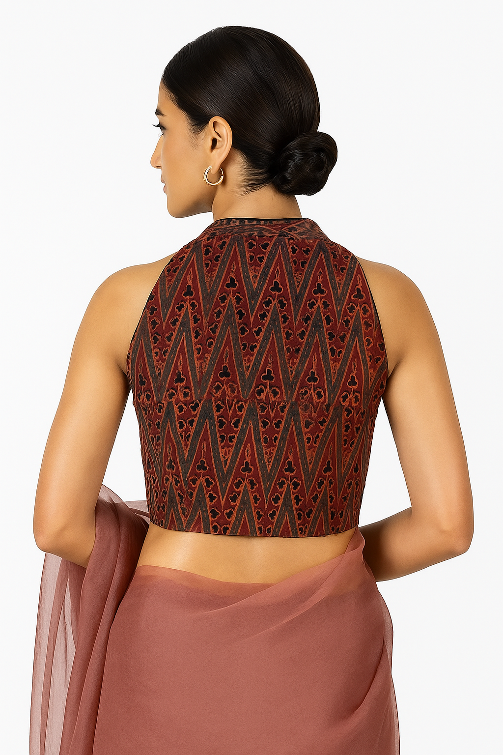 Pure Handcrafted Ajrakh cotton Designer Blouse