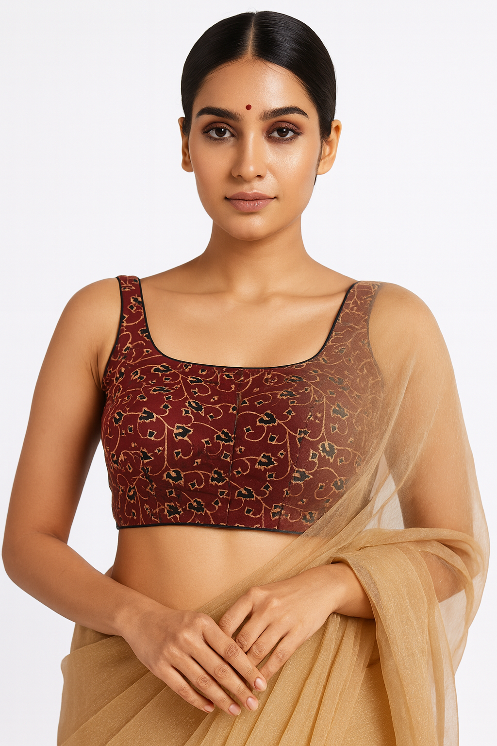 Pure Handcrafted Ajrakh cotton Designer Blouse