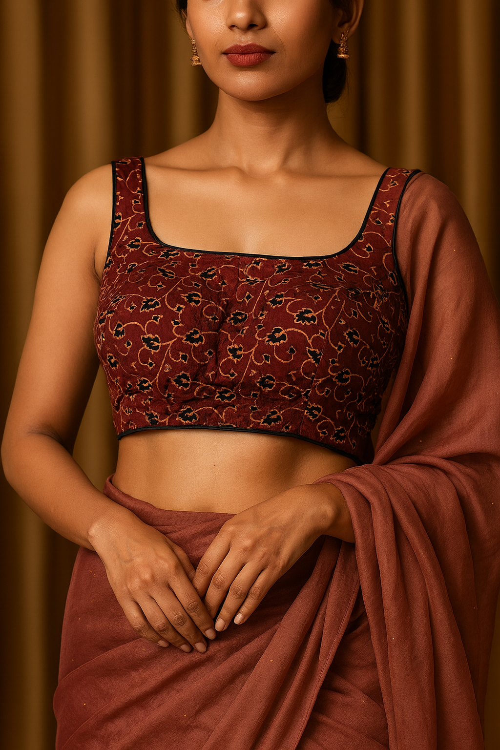 Pure Handcrafted Ajrakh cotton Designer Blouse