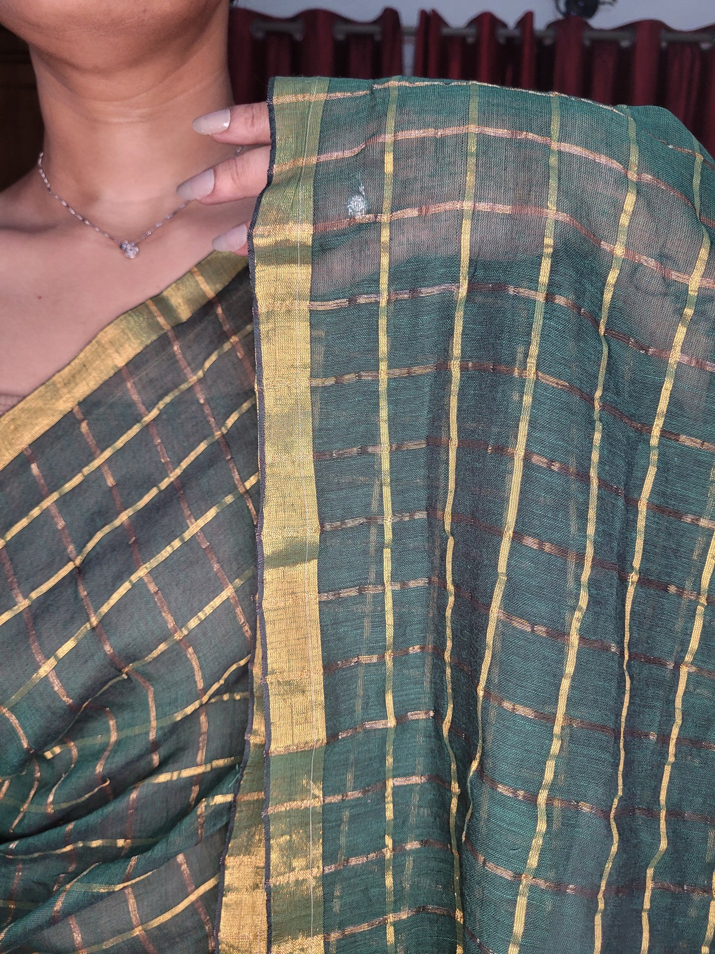 Cotton Zari Chequered
