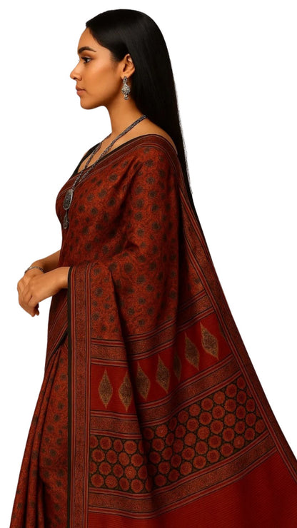 Ajrak Pure Cotton Saree