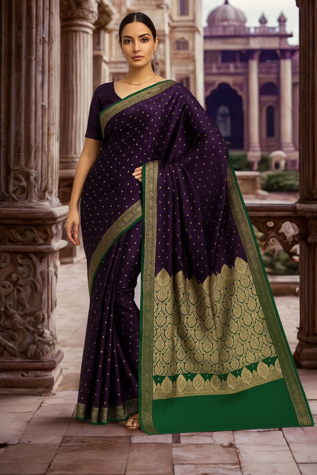 Hiranya Benarasi Silk Saree- Handcrafted Sustainable Banarasi Silk Saree with Zari