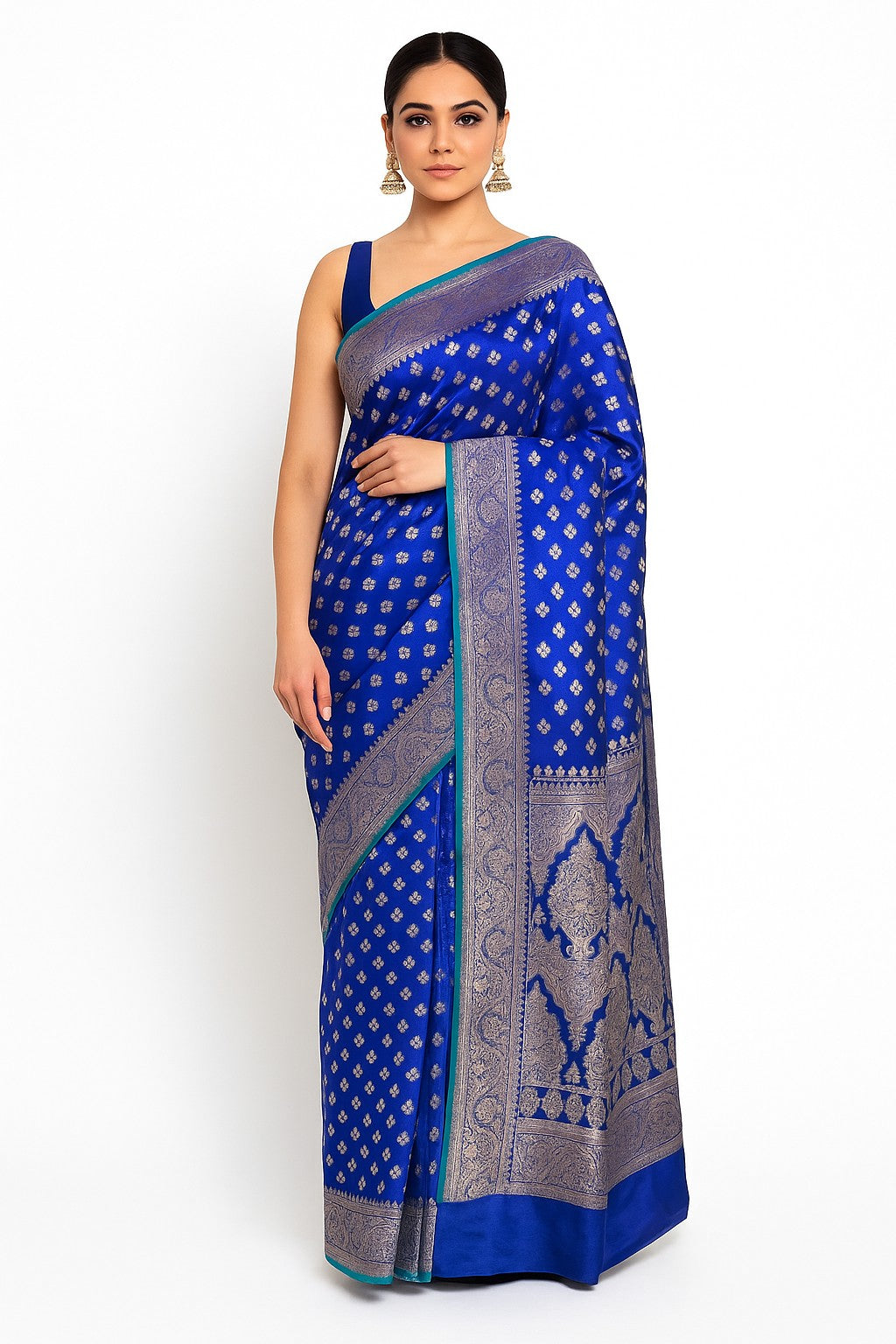 Nilambari Benarasi Silk Saree- Handcrafted Sustainable Banarasi Silk Saree with Golden Zari