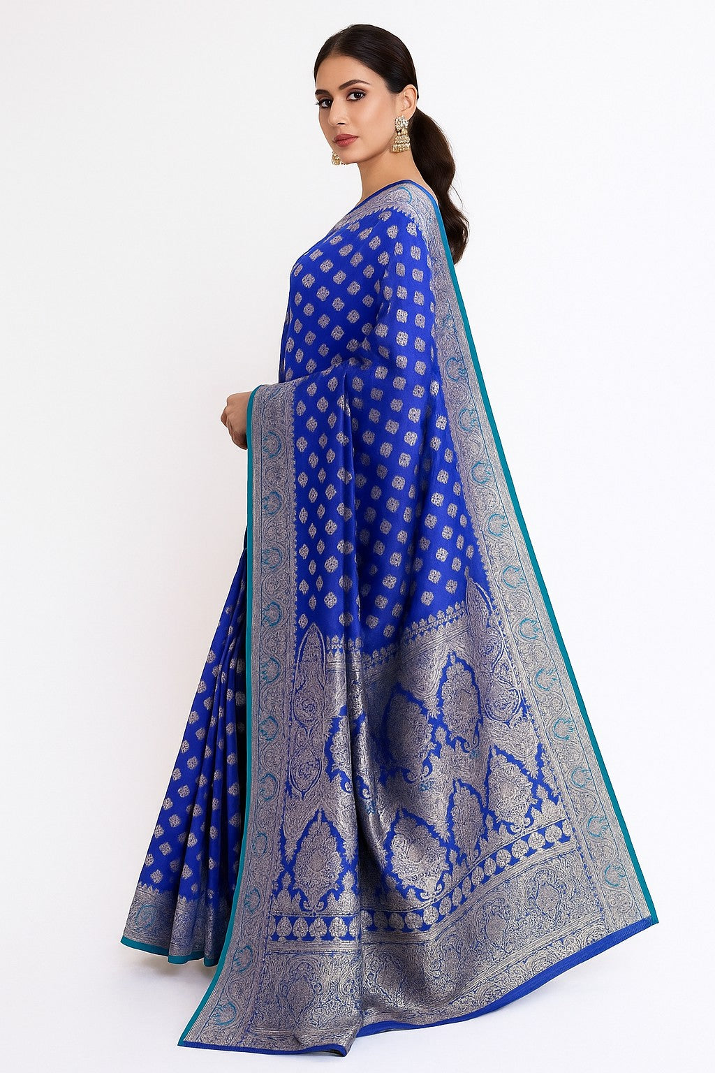 Nilambari Benarasi Silk Saree- Handcrafted Sustainable Banarasi Silk Saree with Golden Zari