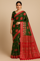 Dharohhar  Lilabali Handcrafted Baluchari Silk Saree- Green