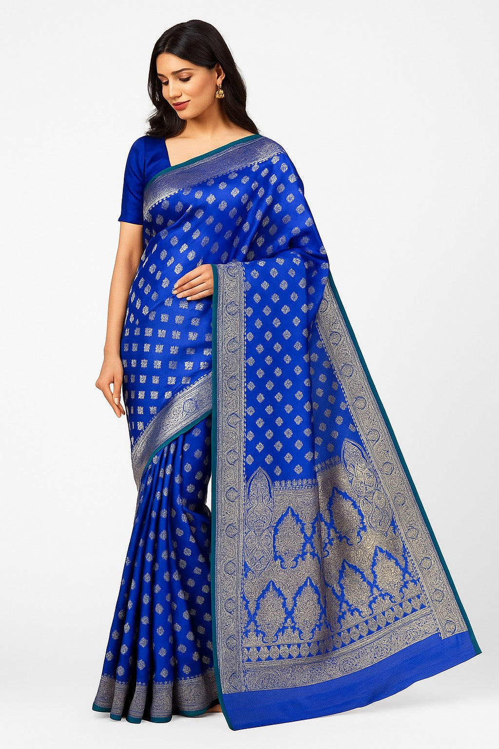 Nilambari Benarasi Silk Saree- Handcrafted Sustainable Banarasi Silk Saree with Golden Zari