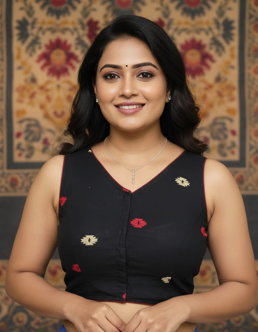 Pure Handcrafted Cotton Embroidery Blouse