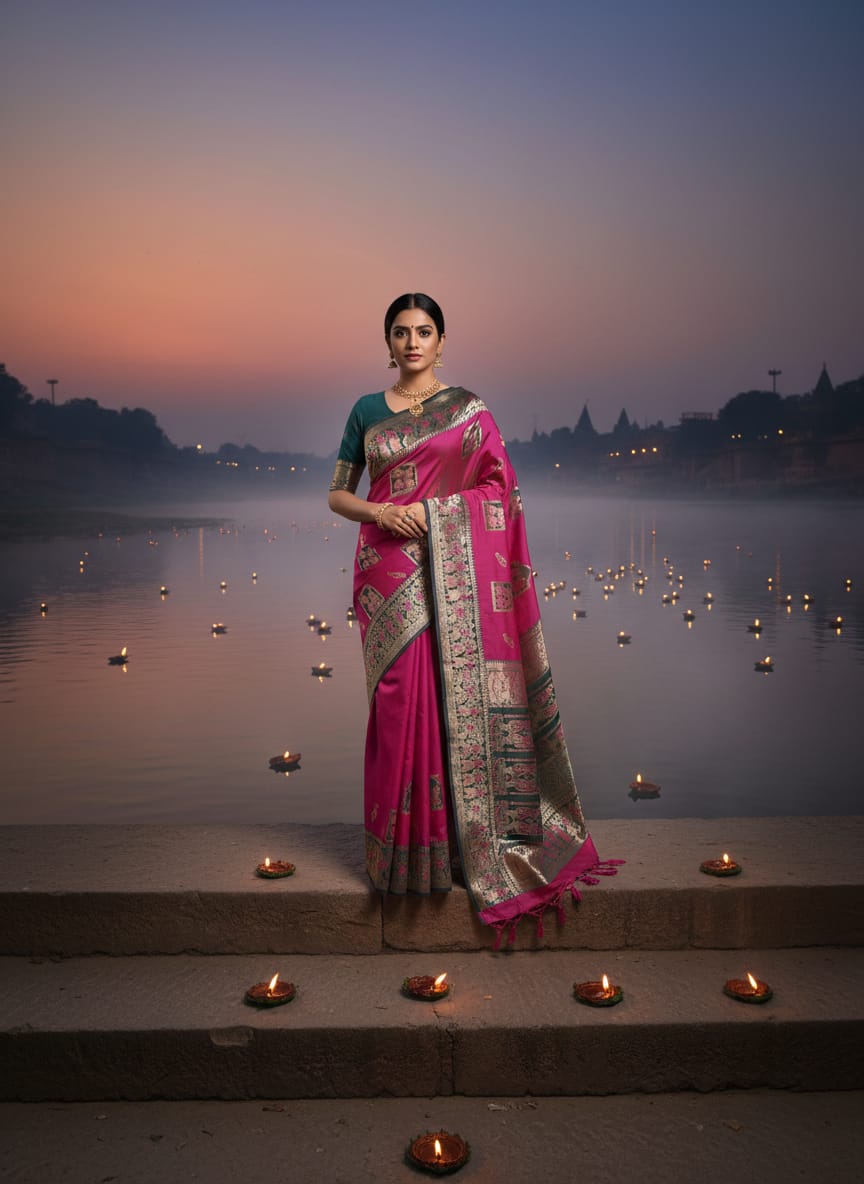 Dharohhar Lilabali Baluchuri Saree