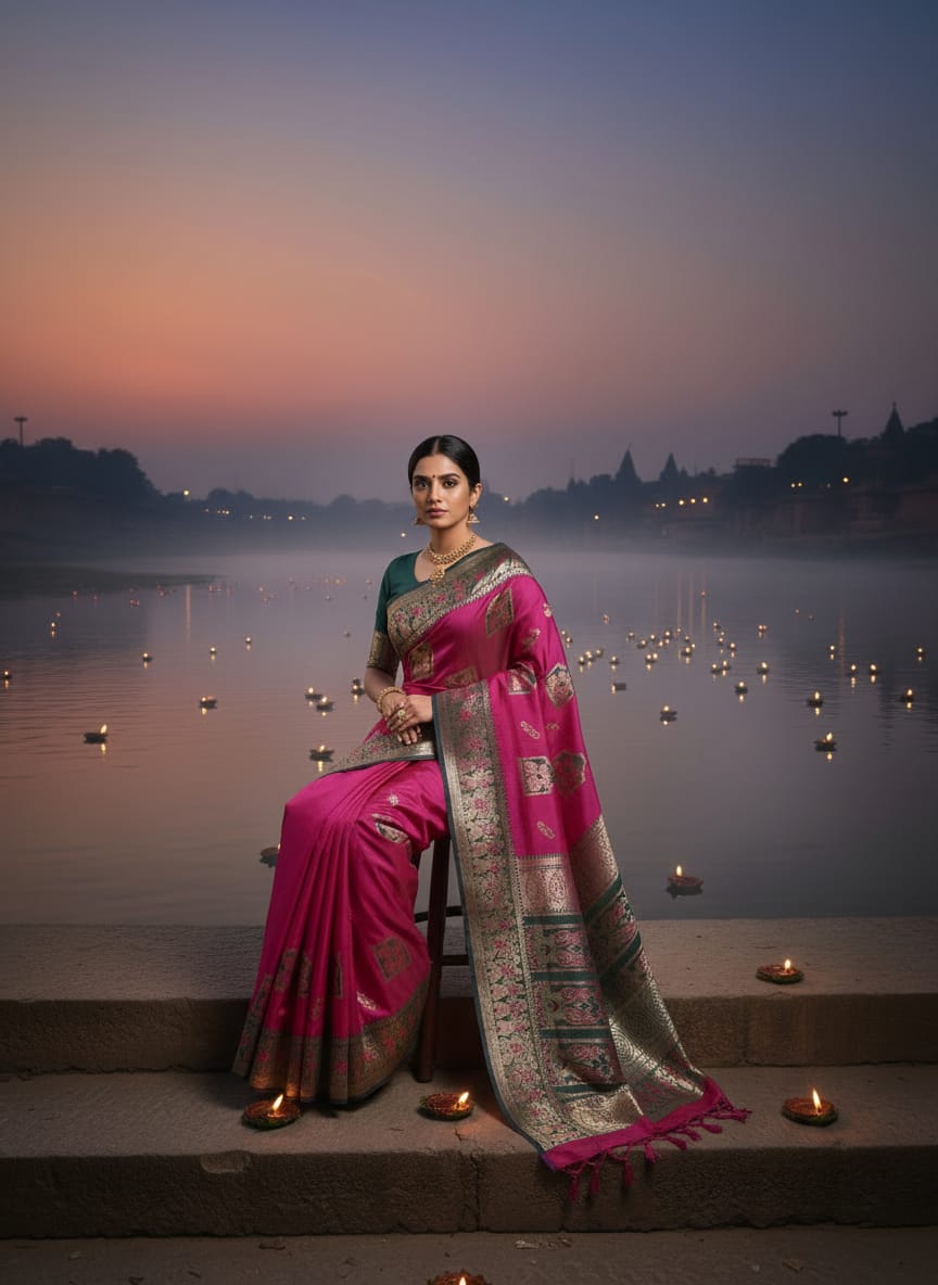 Dharohhar Lilabali Baluchuri Saree