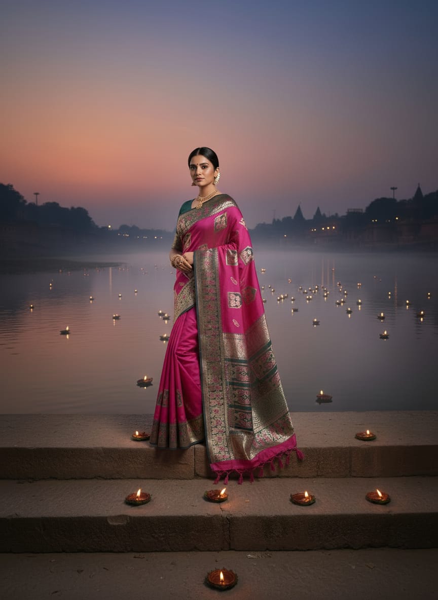 Dharohhar Lilabali Baluchuri Saree