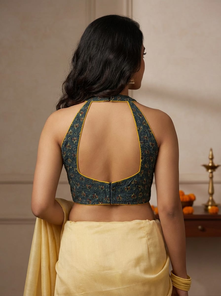 Pure Handcrafted Ajrakh cotton Designer Blouse