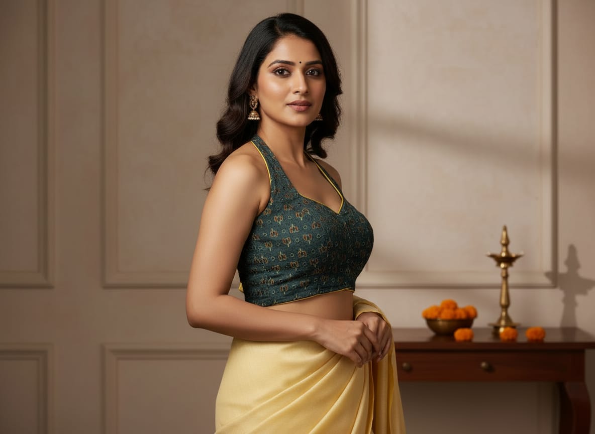 Pure Handcrafted Ajrakh cotton Designer Blouse