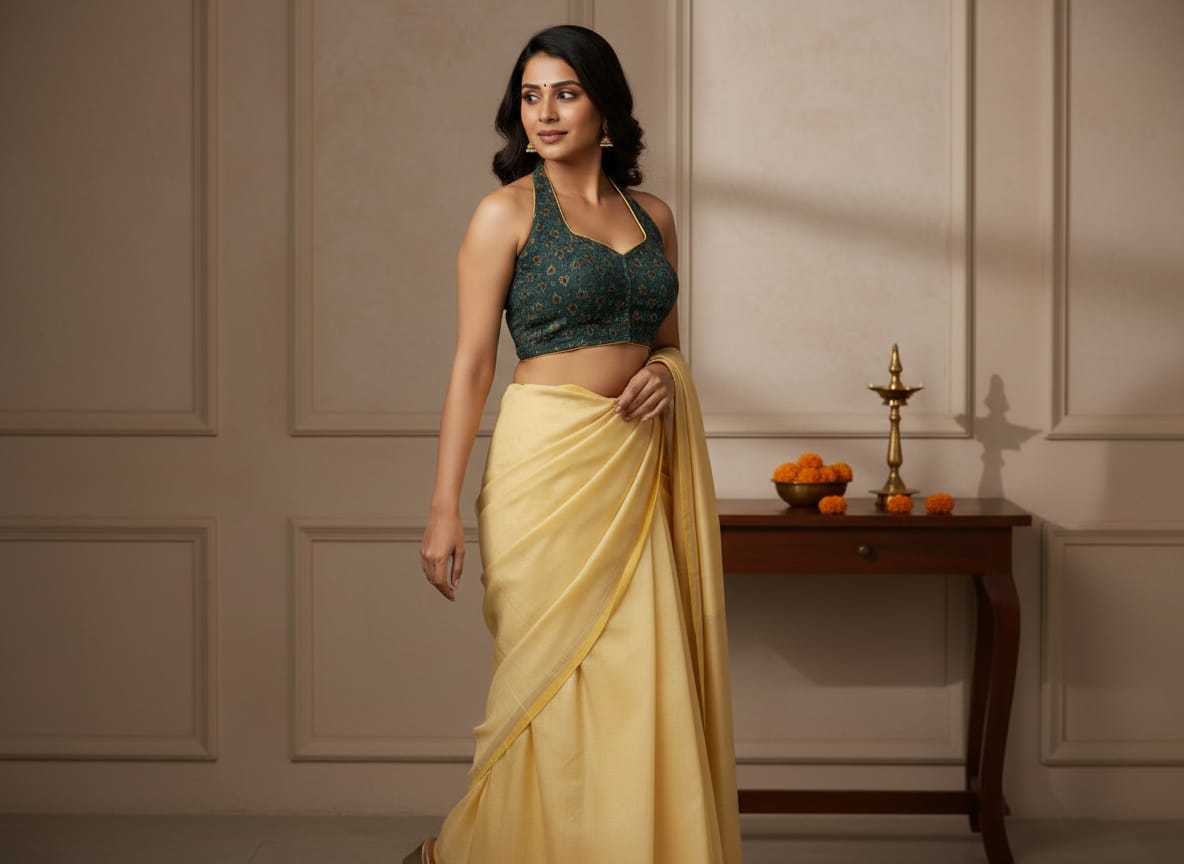 Pure Handcrafted Ajrakh cotton Designer Blouse