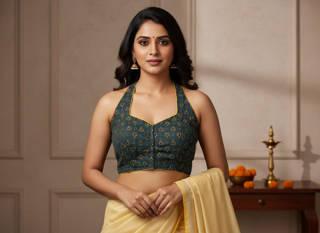 Pure Handcrafted Ajrakh cotton Designer Blouse