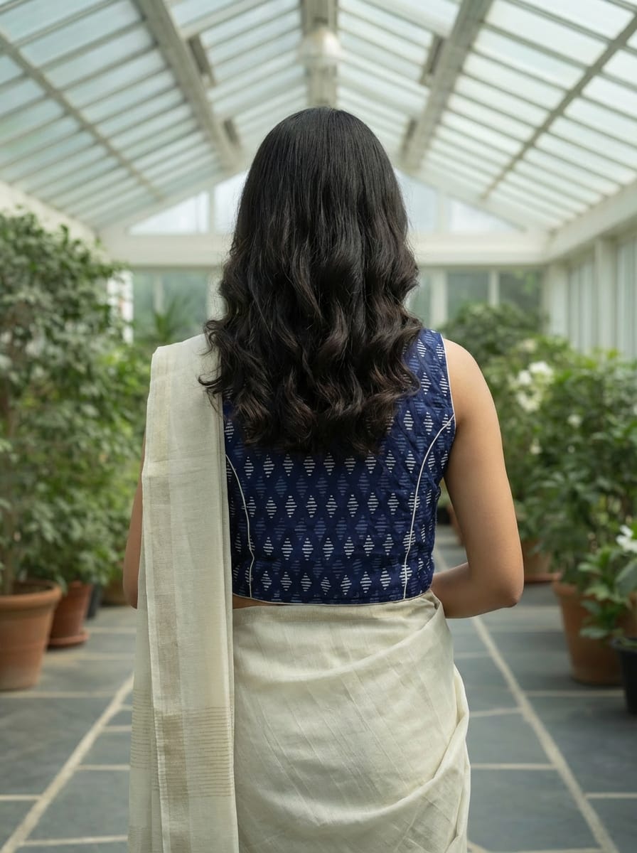 Pure Handcafted Ajrakh Cotton Designer Blouse