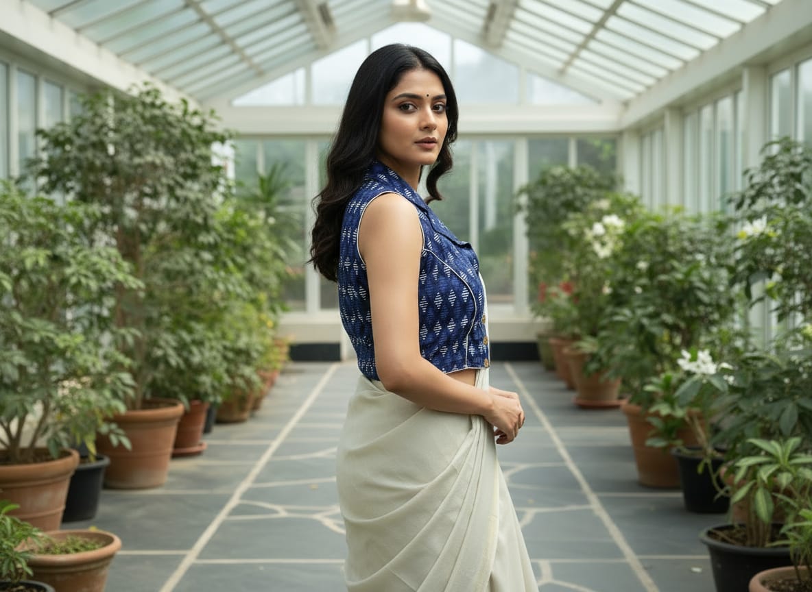 Pure Handcafted Ajrakh Cotton Designer Blouse