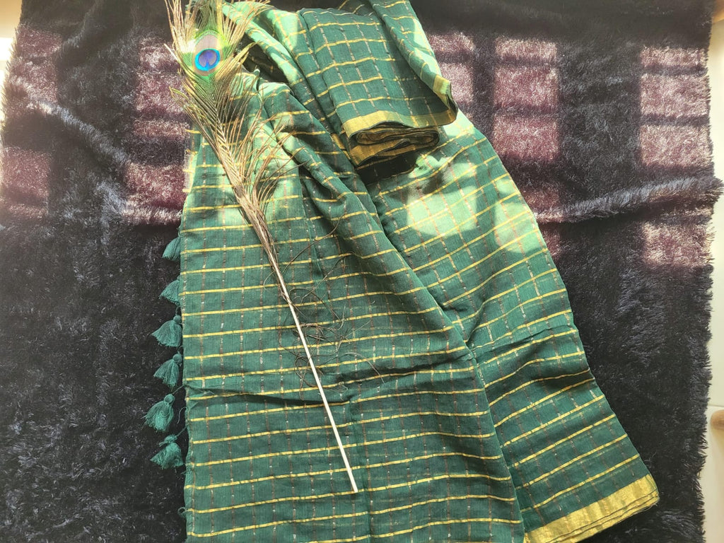 Cotton Zari Chequered