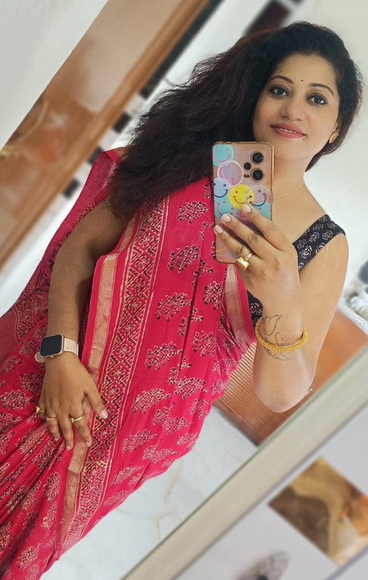 Ajrak Pure Cotton Saree