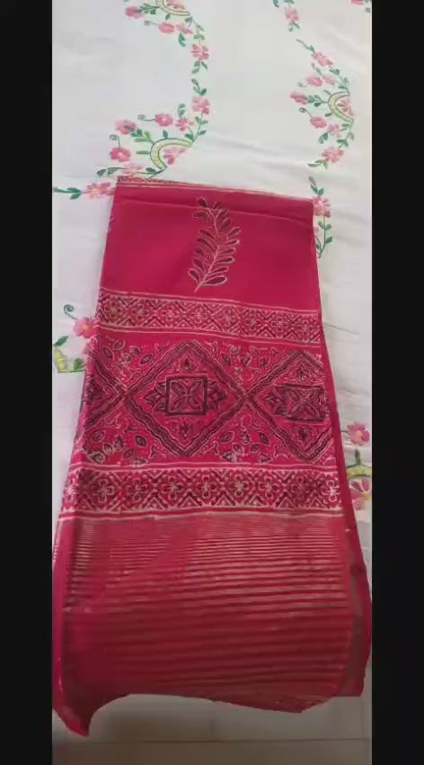 Ajrak Pure Cotton Saree